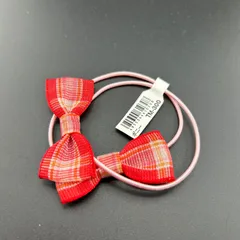 【新品】ヘアアクセサリー ヘアゴム リボン レッド×ピンク 女の子 ２本セット 可愛い◆