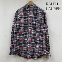 ラルフローレン 長袖 シャツ ブラウス ボタンダウン パッチワーク チェック柄 ポニーロゴ 刺繍 メンズ S ISItems【USED】【古着】【中古】50143880