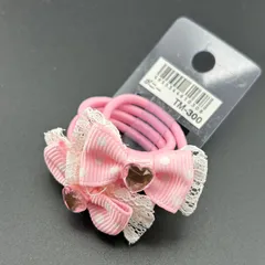 【新品】ヘアアクセサリー ヘアゴム ピンク ハート リボン 女の子 2本 可愛い◆