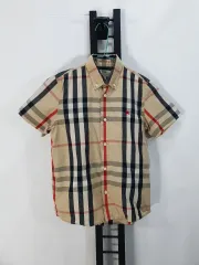 バーバリー キッズ シャツ 半袖 チェック ノヴァチェック ベージュ 8y