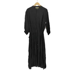 イクナ スズキタカユキ　シャツワンピース　レイヤード　ギャザー　コットン　ロング イクナ スズキタカユキ シャツワンピース レイヤード ギャザー