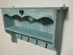 フレンチカントリー風 ホワイト ウォールシェルフ フック付 - メルカリ