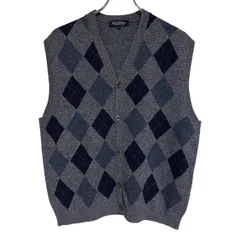 Z1577Brooks Brothers ブルックスブラザース チョッキ ベスト ウール グレー ダイヤ柄 カジュアル メンズ L