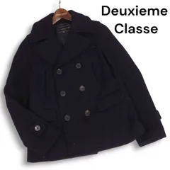 Deuxieme Classe ドゥーズィエム クラス 秋冬★ メルトン ウール Pコート Sz.36 レディース 紺 ネイビー