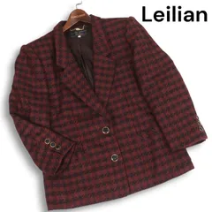 Leilian レリアン 秋冬 EMMERICH＆EGER ドイツ製生地★ 千鳥 ウール ツイード ブレザー ジャケット Sz.11 レディース