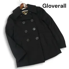 英国製★ Gloverall グローバーオール 秋冬★ メルトン ウール リーファー コート Pコート Sz.32 レディース 黒