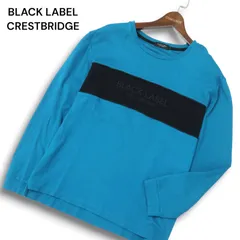 BLACK LABEL CRESTBRIDGE ブラックレーベル 通年 ロゴ刺繍★ 切替 長袖 カットソー ロンTシャツ Sz.L メンズ 日本製