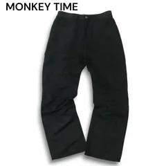 MONKEY TIME モンキータイム ユナイテッドアローズ 秋冬 フェイク スウェード レザー★ テーパード パンツ Sz.S メンズ 黒
