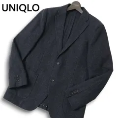 UNIQLO ユニクロ 秋冬 ウール★ テーラード ジャケット ブレザー Sz.L メンズ 紺 ネイビー