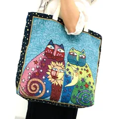 トートバッグ 帆布 大容量 ねこ2つ かわいい エコバッグ 猫柄 個性的 No3