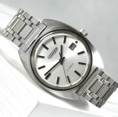 【稼働品】シチズン CITIZEN 自動巻き automatic 6000系 21石 21jewels 70s 腕時計 白文字盤 ホワイト デイト vintage antique men's wacth