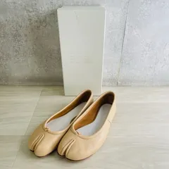 美品 メゾンマルジェラ Maison Margiela  TABI タビ レディース 牛革 バレエシューズ 24.0cm うすだいだい色系 パンプス 足袋 イタリア製/301859