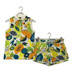 中古 レディース パーリーゲイツ PEARLY GATES セットアップ  0(S)00(SS) マルチカラー 訳ありサイズ違い 総柄