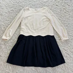 【訳ありセール】earth music&ecology （アースミュージックアンドエコロジー） ドッキングワンピース 切替ワンピースプリーツスカート レディースフリーサイズ