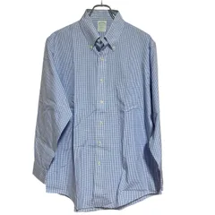 Z1577Brooks Brothers ブルックスブラザーズ シャツ 長袖 チェック ホワイト ブルー ダウンボタン メンズ USA 16 1/2②