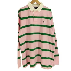 ポロラルフローレン POLO RALPH LAUREN ポニー刺繍 ボーダー 長袖ラガーポロシャツ メンズ import：XL 