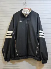 アディダス ブラック アノラック ハーフジップアップ