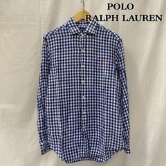 ポロラルフローレン ワンポイント刺繍長袖シャツ リネン100% ギンガムチェック ブルー S(170/92A) メンズ S ISItems【USED】【古着】【中古】50142291