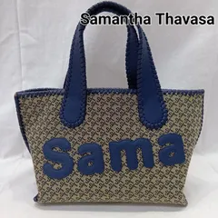 サマンサタバサ ST JACQUARD サマタバトートバッグ ネイビーブルー ハンドバッグ レディース - ISItems【USED】【古着】【中古】50142805