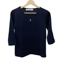 FUKUZO(フクゾー) 七分袖Tシャツ サイズM レディース - ダークネイビー クルーネック/7分袖