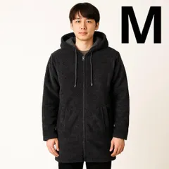 【新品未使用品】メンズ フリース ロングパーカー【M】サイズ ブラック