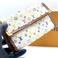 【色で魅せる名作】　LOUIS VUITTON ルイヴィトン　長財布 モノグラムマルチカラー ポルトフォイユ・インターナショナル 村上隆コラボ　ホワイト