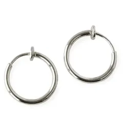 【迅速発送】[ジュエルボックス] JewelVOX イヤリング フープ シンプル 1.5cm ノンホールピアス フープイヤリング シルバー