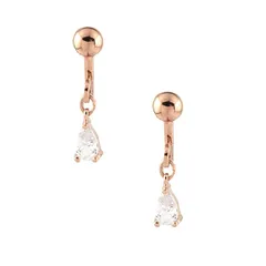 【迅速発送】[ジュエリーショップエム] 日本製 CZダイヤ イヤリング ネジバネ キュービックジルコニア 金属アレルギー対応 レディース シンプル シルバー e0216-R 1