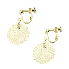 【迅速発送】[ジュエリーショップエム] 透かしフラワー e0116 イヤリング ネジバネ式 シルバー 0