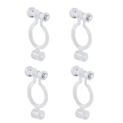 【迅速発送】半透明で目立ちづらい 樹脂製 イヤリングコンバーターノンホールピアスタイプ4個セット 1