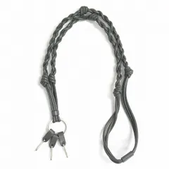 美品 ジルサンダー JIL SANDER レザー タングル ネック ストラップ キーリング 3連 アクセサリー カーキグレー系 メンズ レディース ユニセックス ◆８のサムネイル
