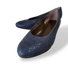 未使用に近い D'ICI　ディッシィ　モードエジャコモ　パンプス　ネイビー　ラメ　ヒール　安定 日本製