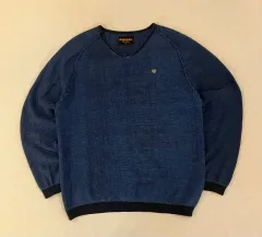 DIESEL ブラック GOLD ウール モヒカン ペンダント ロゴ ワッフル ニット