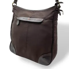 美品　A4収納　TOMMY HILFIGER トミーヒルフィガー　ワンショルダーバッグ　ナイロン　レザー　茶　ブラウン
