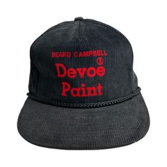 【キャップ/帽子】　Devoe Paint（デヴォー・ペイント）ビンテージ コーデュロイ トラッカーキャップ　ブラック 黒 レッド 赤