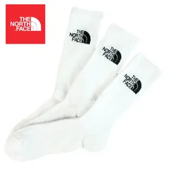 ノースフェイス THE NORTH FACE 靴下3足セット MULTI SPORT CUSH CREW SOCK 3P 3P ロゴソックス 白 ホワイト USA企画 アウトドア キャンプ 旅行 リブソックス 厚手