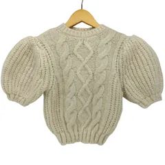 ザラ ZARA パフスリーブ ケーブルニット ショート丈 半袖 レディース import：S 