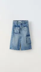 ザラキッズ ポケット ミディ デニム スカート 新品