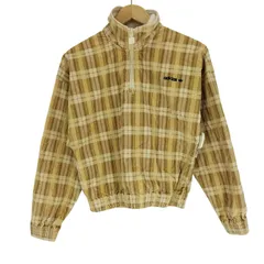 アディダスオリジナルス adidas Originals 24SS CORDUROY TARTAN HALF ZIP TOP コーデュロイ タータン ハーフジップトップ レディース import：S 
