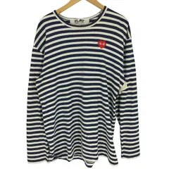 プレイコムデギャルソン PLAY COMME des GARCONS 22AW INVADER STRIPED L/S T-SHIRT ハートロゴ インベーダー ボーダー カットソー メンズ JPN：XXL 