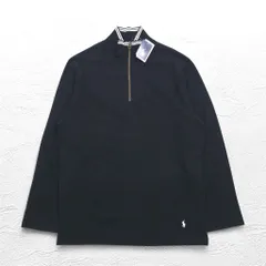 Polo by Ralph Lauren ハーフジップ トップス L ブラック コットン スモールポニー刺繍 未使用品