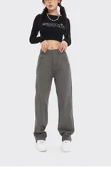 カジュアルパンツ ワークパンツ レディース メンズ Mサイズ グレー