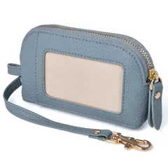 【迅速発送】パスケース リール付き キーケース レディース スマートキーケース コインケース カードケース ストラップ 小銭入れ カード入れ 定期入れ IDカード かわいい 通勤 通学（ブルー） 1