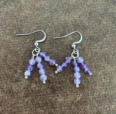 アメジスト　つぶつぶピアス　天然石