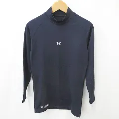 アンダーアーマー UNDER ARMOUR シャツ スポーツウェア 長袖 ハイネック ロゴ メッシュ 紺 ネイビー XL