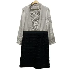 Leilian(レリアン) ワンピース サイズ13+ S レディース - 黒×グレー 長袖/フリル