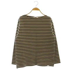 フォークアンドスプーン FORK&SPOON ボートネックボーダー カットソー Tシャツ 長袖 2 ベージュ 黒 ブラック /KO ■OS