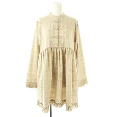 メリージェニー merry jenny ワンピース 長袖 ミニ チェック フリル F ベージュ /NR ■OS