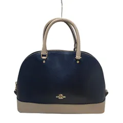 COACH(コーチ) ハンドバッグ - F24589 ダークネイビー×ベージュ レザー