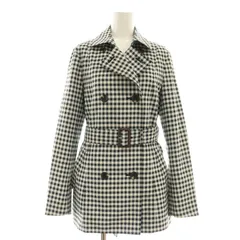 クミキョク 組曲 KUMIKYOKU 18SS ギンガムトレンチ ショートコート チェック ベルト付 2 ブラック /MY ■OS